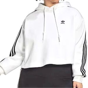 Adidas classic white black logo, 3 stripe hoodie sweatshirt Plus 2X mint worn 1x